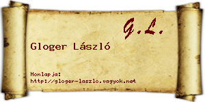 Gloger László névjegykártya
